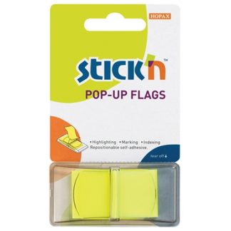 Stick'N Pop Up Flags Yellow Neon 45X25mm 50 Sheets