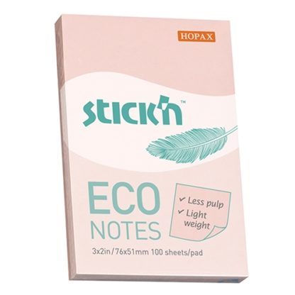 Stick'N Eco Pink Pastel 76X51mm 100 Sheets