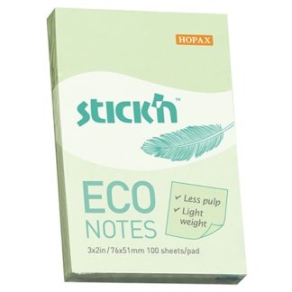 Stick'N Eco Green Pastel 76X51mm 100 Sheets