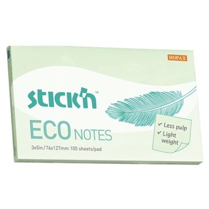 Stick'N Eco Green Pastel 76X127mm 100 Sheets