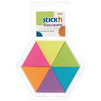 Stick'N Puzzle Blocks Triangle 43X50mm 900 Sheets 6 Colours