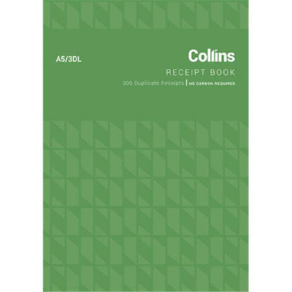 Collins Cash Receipt A5 3DL - No Carbon