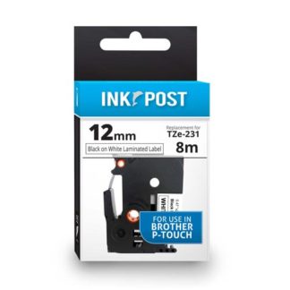 InkPost for Brother TZE231 12mmx8m Black on White