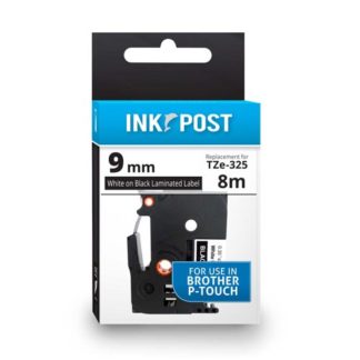 InkPost for Brother TZE325 9mmx8m White on Black