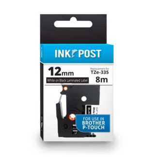 InkPost for Brother TZE335 12mm x 8m White on Black