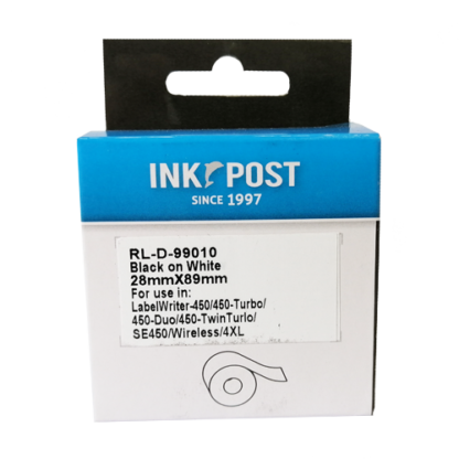 InkPost for Dymo 99010 28mm x 89mm Black on white