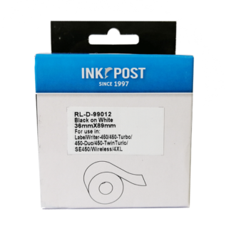 InkPost for Dymo 99010 28mm x 89mm Black on white