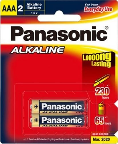 Panasonic Alkaline AAA Batteries 2pk