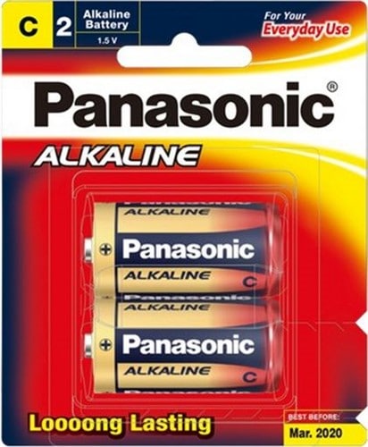 Panasonic Alkaline Size C Batteries 2pk